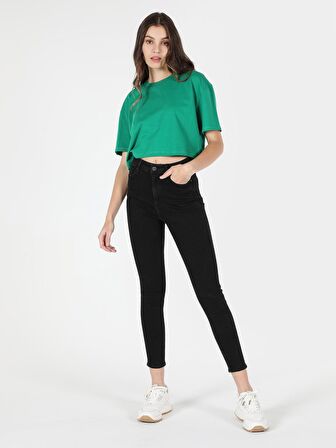 Regular Fit Yeşil Kadın Kısa Kol Tişört
