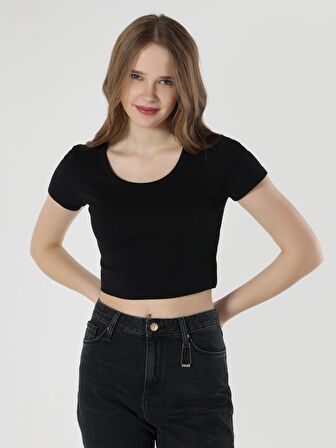 Siyah Kadın Tshirt K.kol