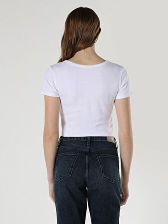 Beyaz Kadın Tshirt K.kol