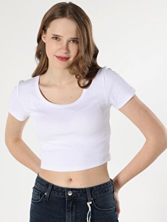 Beyaz Kadın Tshirt K.kol