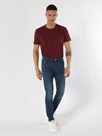040 Alex Slim Fit Düşük Bel Dar Paça Mavi Erkek Jean Pantolon Cl1063466