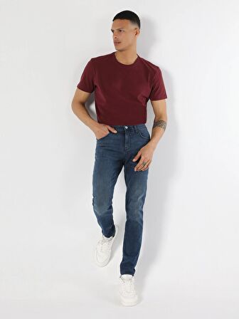 040 Alex Slim Fit Düşük Bel Dar Paça Mavi Erkek Jean Pantolon Cl1063466