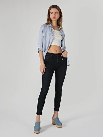 759 Lara Süper Dar Kesim Normal Bel Dar Paça Mavi Kadın Jean Pantolon Cl1063470