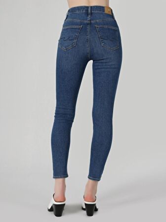760 Diana Yüksek Bel Dar Paça Süper Slim Fit  Mavi Kadın Jean Pantolon Cl1063472