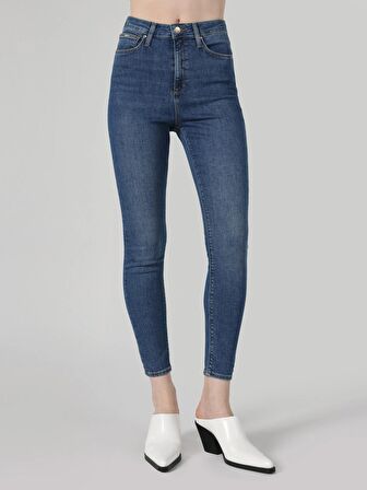 760 Diana Yüksek Bel Dar Paça Süper Slim Fit  Mavi Kadın Jean Pantolon Cl1063472