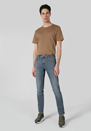 041 Danny Slim Fit Düşük Bel Dar Paça Erkek Mavi Jean Pantolon