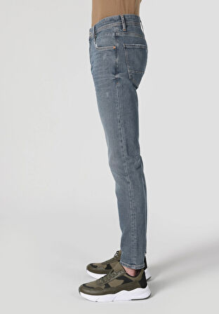 041 Danny Slim Fit Düşük Bel Dar Paça Erkek Mavi Jean Pantolon