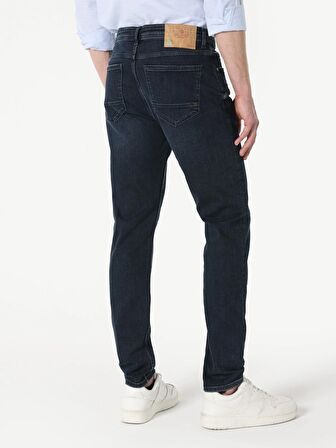 041 Danny Slim Fit Düşük Bel Dar Paça Koyu Mavi Jean Erkek Pantolon Cl1063482