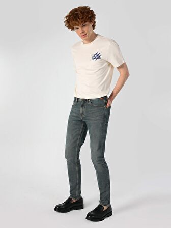 041 Danny Slim Fit Düşük Bel Düz Paça Mavi Erkek Jean Pantolon Cl1063483