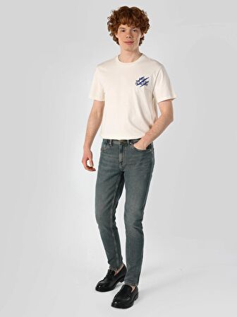 041 Danny Slim Fit Düşük Bel Düz Paça Mavi Erkek Jean Pantolon Cl1063483
