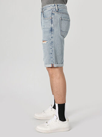 045 David Regular Fit Orta Bel Jean Erkek Şort Cl1063600