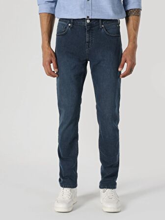 044 Karl Regular Fit Düşük Bel Düz Paça Mavi Jean Erkek Pantolon Cl1063722