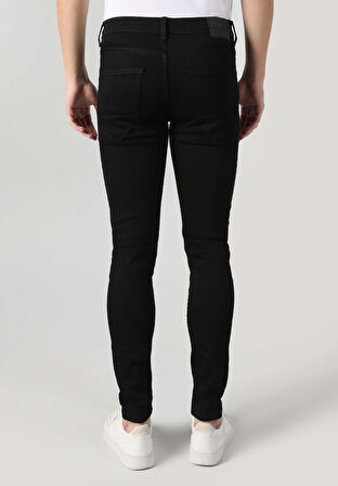 040 Alex Skinny Fit Düşük Bel Dar Paça Erkek Siyah Jean Pantolon