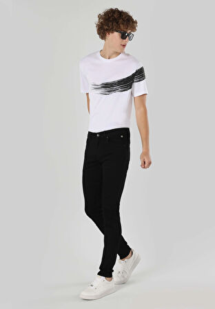 040 Alex Skinny Fit Düşük Bel Dar Paça Erkek Siyah Jean Pantolon