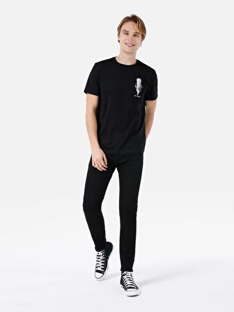 040 Alex Süper Dar Kesim Düşük Bel Dar Paça Siyah Erkek Jean Pantolon Cl1063725