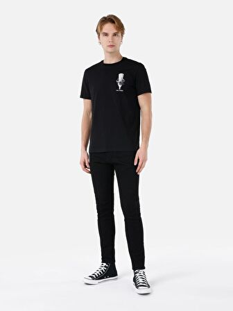 040 Alex Süper Dar Kesim Düşük Bel Dar Paça Siyah Erkek Jean Pantolon Cl1063725