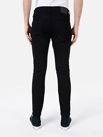 040 Alex Süper Dar Kesim Düşük Bel Dar Paça Siyah Erkek Jean Pantolon Cl1063725