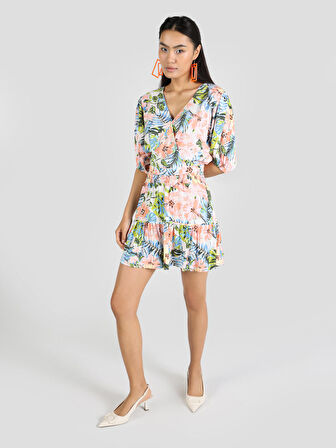 Slim Fit Çok Renkli Kadın Kısa Kol Gömlek