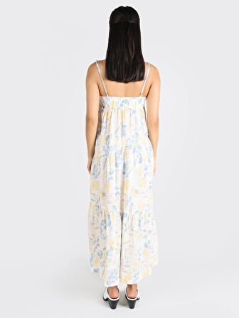 Regular Fit Baskılı Maxi Çok Renkli Kadın Elbise