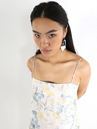 Regular Fit Baskılı Maxi Çok Renkli Kadın Elbise