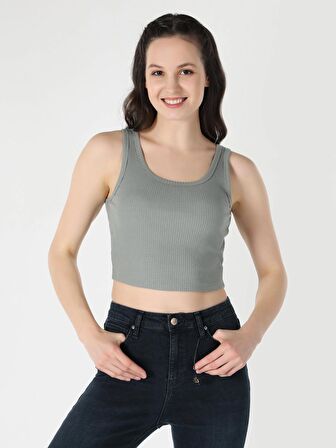Slim Fit Basic Yeşil Kadın Atlet Cl1064019