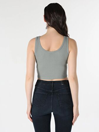 Slim Fit Basic Yeşil Kadın Atlet Cl1064019