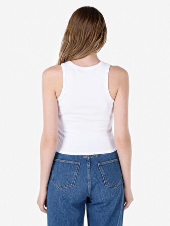 Slim Fit Beyaz Kadın Atlet