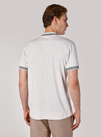 Regular Fit Beyaz Erkek Polo Yaka Kısa Kol Tişört
