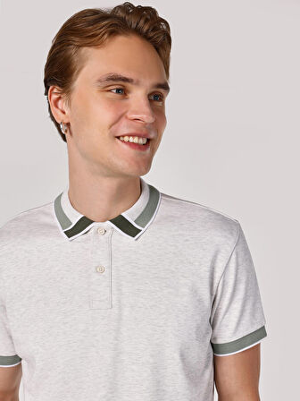 Regular Fit Beyaz Erkek Polo Yaka Kısa Kol Tişört