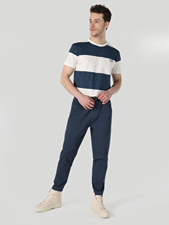 Regular Fit Orta Bel Düz Paça Lacivert Erkek Pantolon