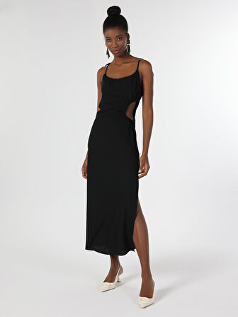 Slim Fit Cut Out Siyah Kadın Elbise