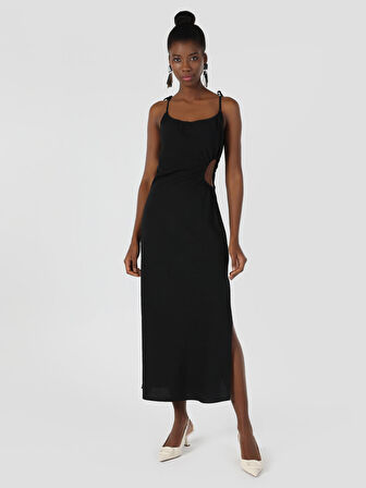 Slim Fit Cut Out Siyah Kadın Elbise