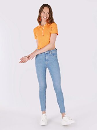 759 Lara Süper Slim Fit Normal Bel Dar Paça Mavi Kadın Jean Pantolon Cl1064313