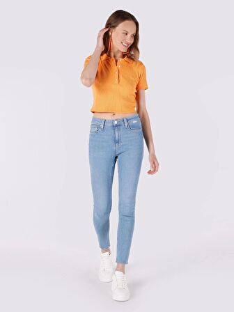 759 Lara Süper Slim Fit Normal Bel Dar Paça Mavi Kadın Jean Pantolon Cl1064313