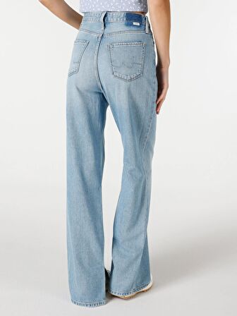 Regular Fit Yüksek Bel Geniş Paça Jean Kadın Pantolon Cl1064326