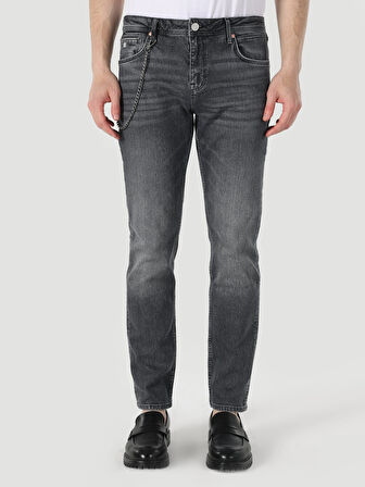 044 Karl Düşük Bel Düz Paça Straight Fit Gri Erkek Jean Pantolon Cl1064375