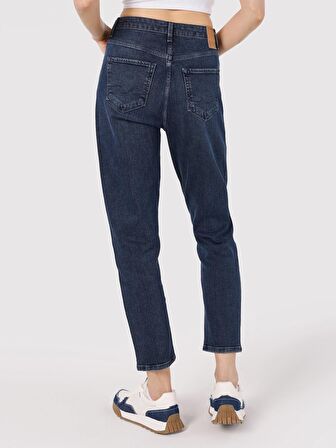 896 Maria Rahat Kesim Yüksek Bel Düz Paça Gri Kadın Jean Pantolon Cl1064388