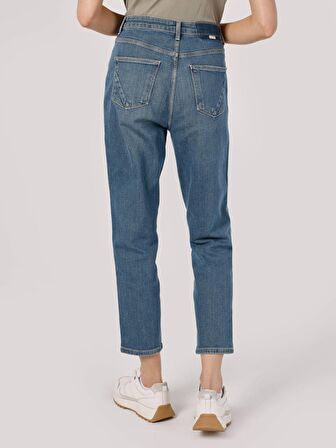 896 Maria Mom Fit Yüksek Bel Daralan Paça Mavi Kadın Jean Pantolon Cl1064389