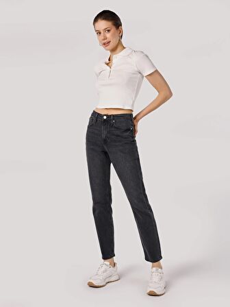 891 Maya Slim Fit Normal Bel Dar Paça Gri Kadın Jean Pantolon Cl1064398