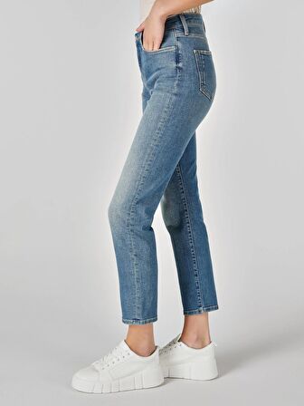 703 Carla Slim Fit Normal Bel Düz Paça Mavi Kadın Jean Pantolon Cl1064400