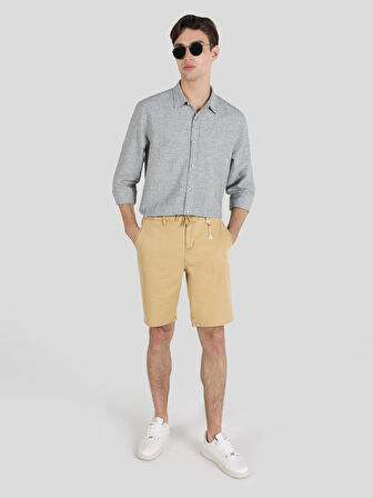 Chino Fit Orta Bel Camel Erkek Şort