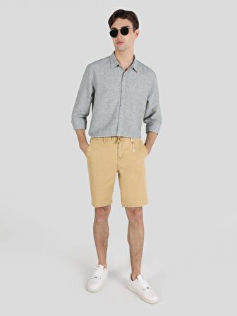 Chino Fit Orta Bel Camel Erkek Şort Cl1064429
