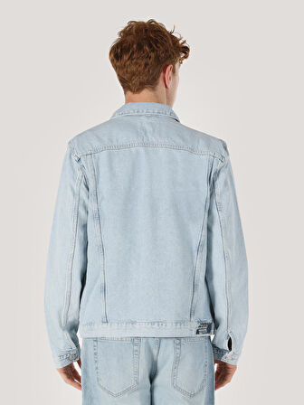 Regular Fit Açık Mavi Denim Erkek Ceket