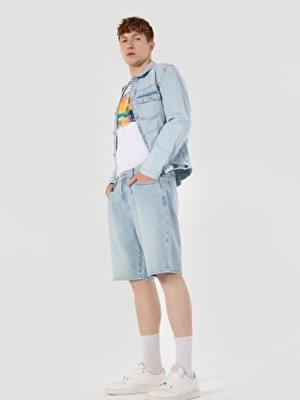 Regular Fit Açık Mavi Denim Erkek Ceket Cl1064430