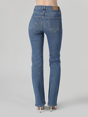 Flare Fit Yüksek Bel Mavi Kadın Jean Pantolon Cl1064451