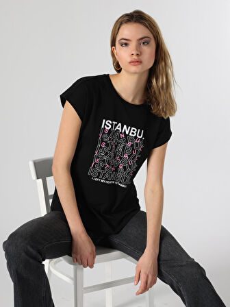 Siyah Kadın Tshirt K.kol