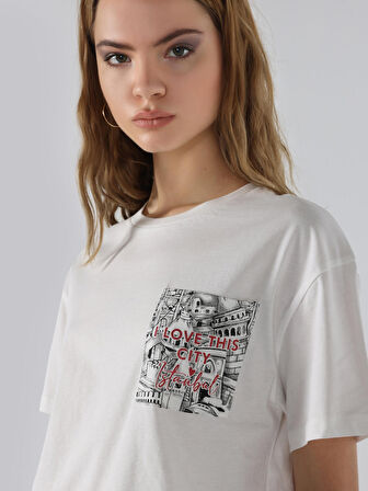 Beyaz Kadın Tshirt