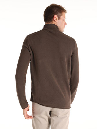 Regular Fit Turtle Neck Kahverengi Erkek Kazak