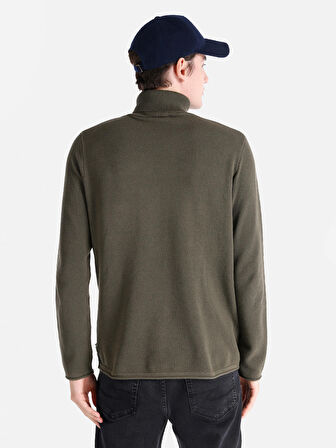 Regular Fit Turtle Neck Yeşil Erkek Kazak