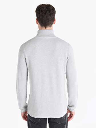 Regular Fit Turtle Neck Gri Erkek Kazak